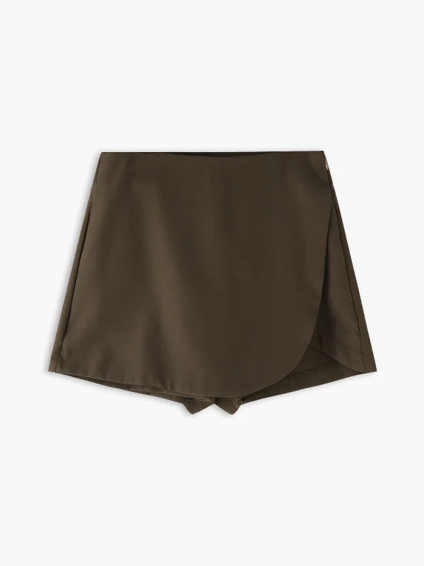 BerryBetty - Asymmetric Layered Zippered Mini Skort