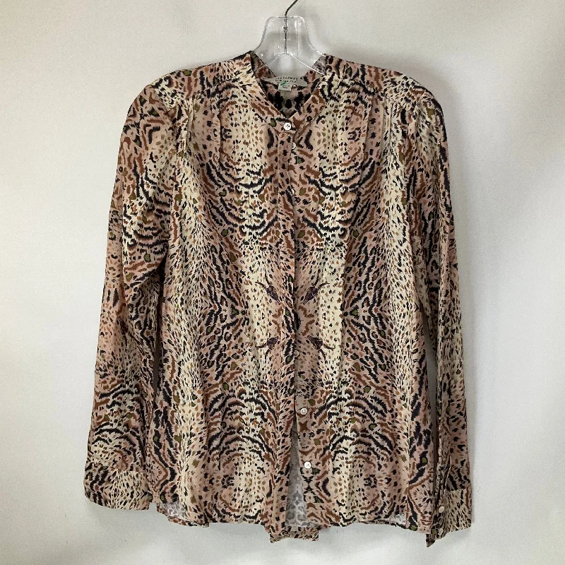 Blouse Long Sleeve By All Saints In Animal Print, Size: 6