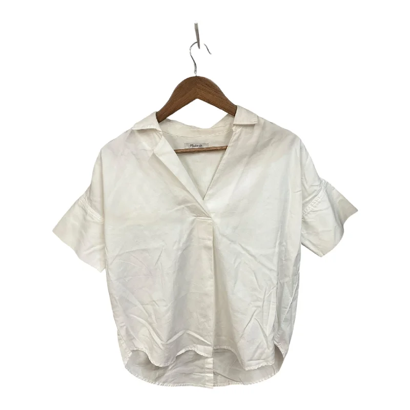 Blouse Short Sleeve By Madewell In White, Size: Xxs