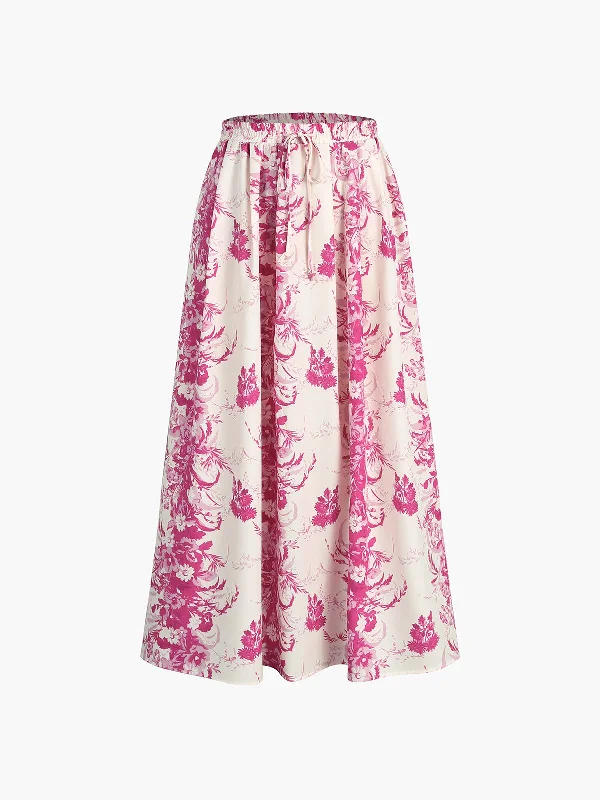 BerryBetty - Majolica Floral Maxi Skirt