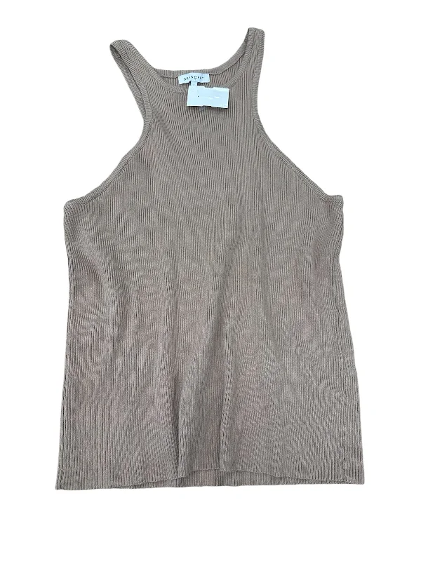 Top Sleeveless By Clothes Mentor In Brown, Size: L