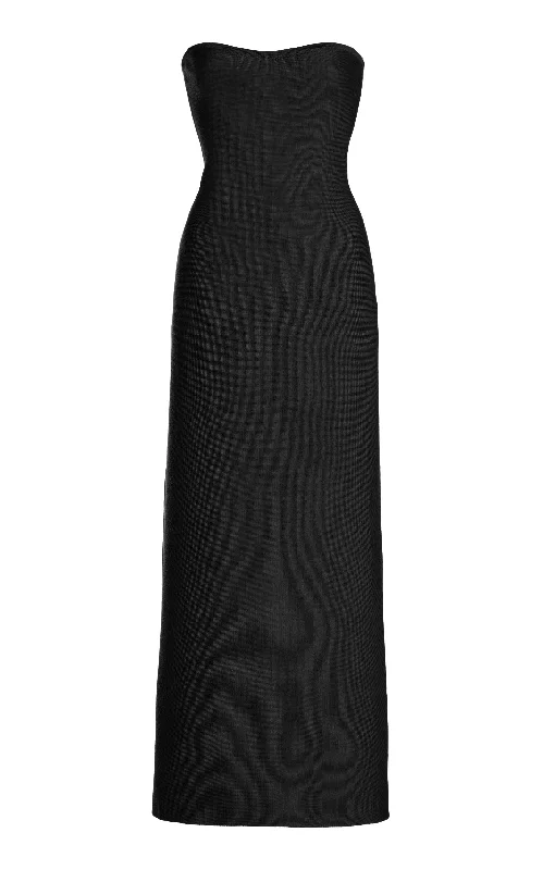 Calderon Knit Maxi Dress in Black Merino Wool Cashmere