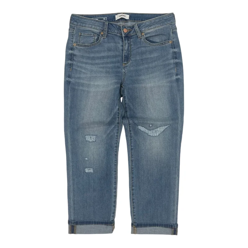 Jeans Cropped By Sonoma In Blue Denim, Size:10