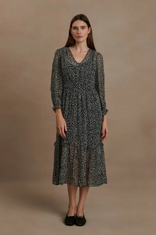 LESLIE PRINTED BOHO DRESS