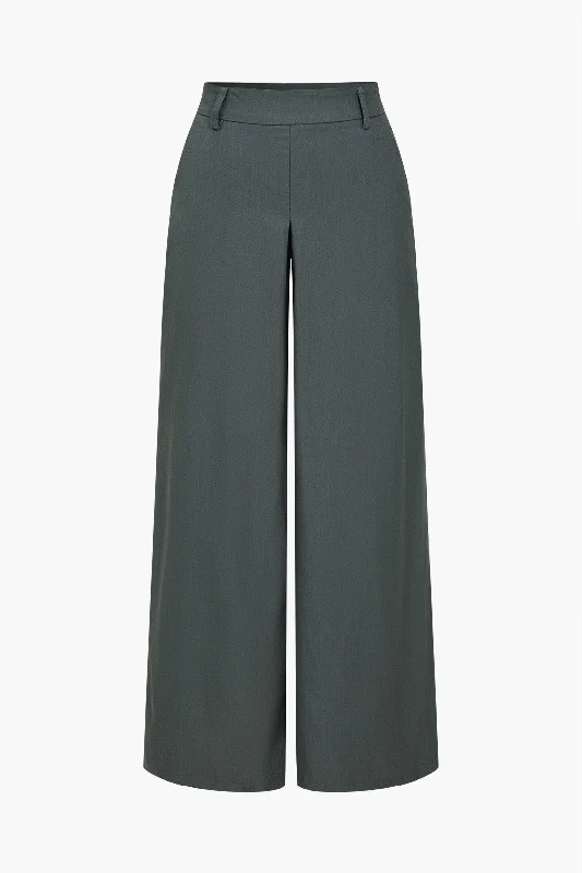 Basic High-Waisted Wide-Leg Pants