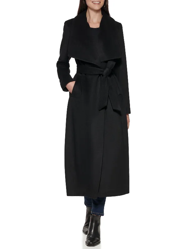 Womens Wool Blend Belted Wool Coat