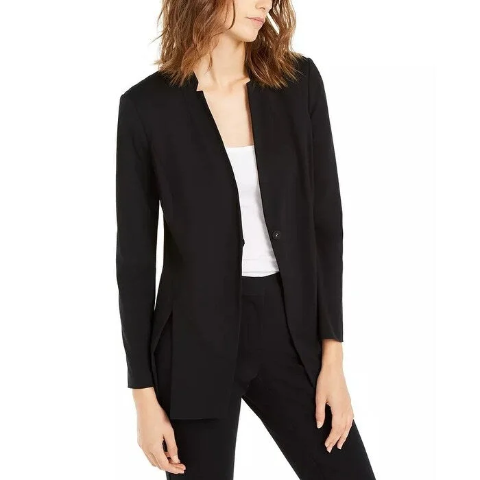 Alfani Women's One Button Slit Blazer Jacket Black Size Medium