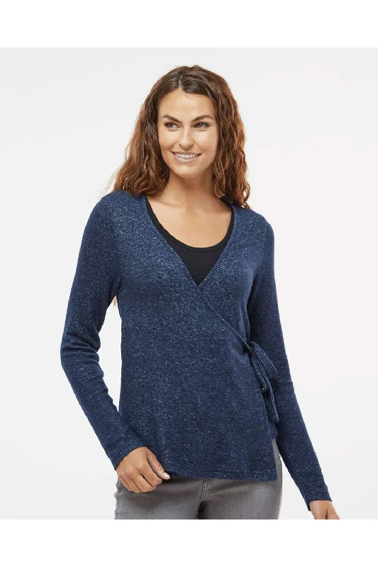 Boxercraft Womens Cuddle Wrap Sweatshirt - Heather Navy Blue