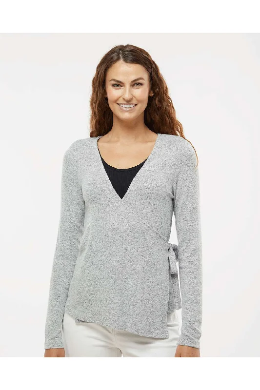 Boxercraft Womens Cuddle Wrap Sweatshirt - Heather Oxford Grey