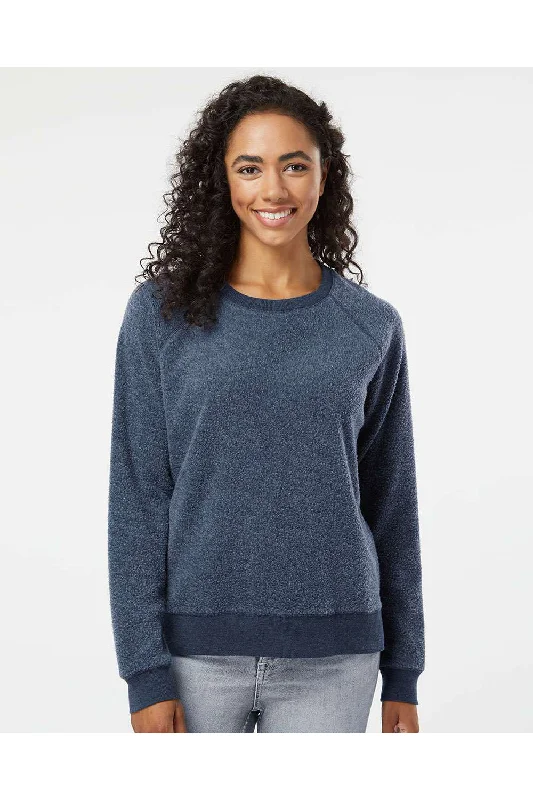 Boxercraft Womens Fleece Out Crewneck Sweatshirt - Navy Blue