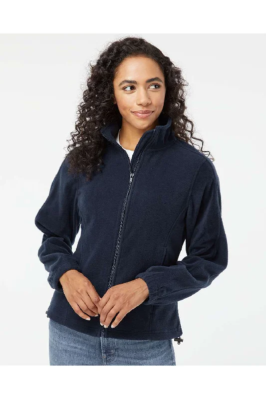 Burnside Womens Polar Fleece Full Zip Sweatshirt - Navy Blue