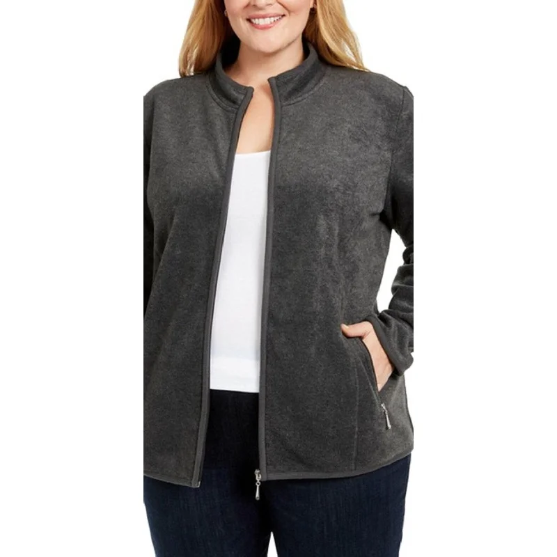 Karen Scott Women's Plus Size Zip-Front Jacket Black Size 2X