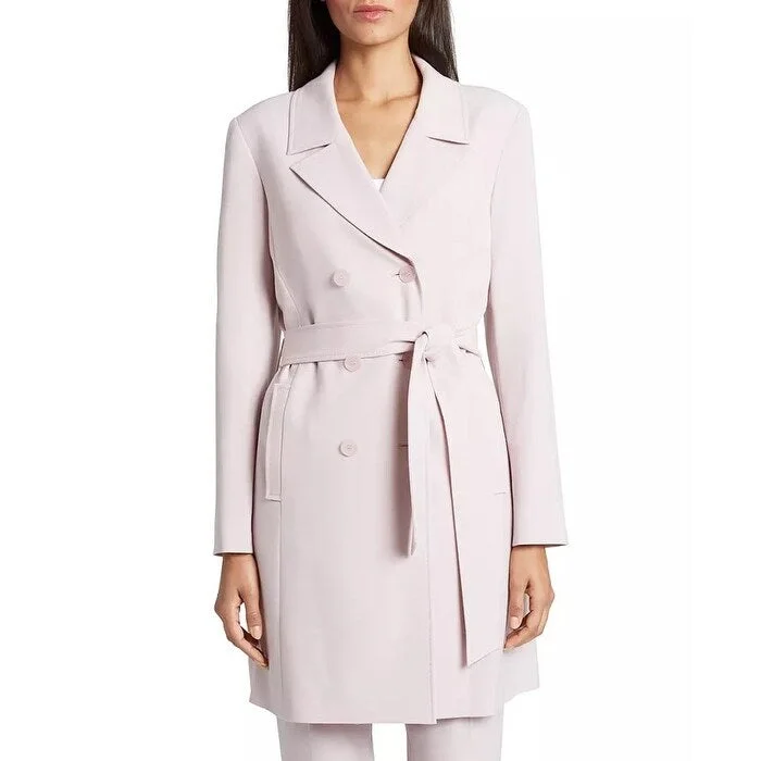 Tahari ASL Women's Belted Trench Jacket Pink Size 18