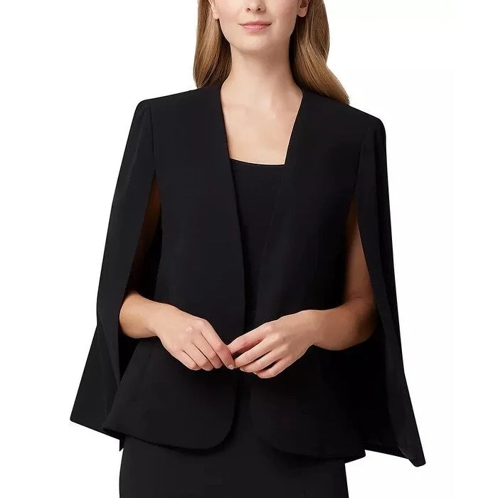 Tahari ASL Women's Crepe Cape Jacket Black Size 6