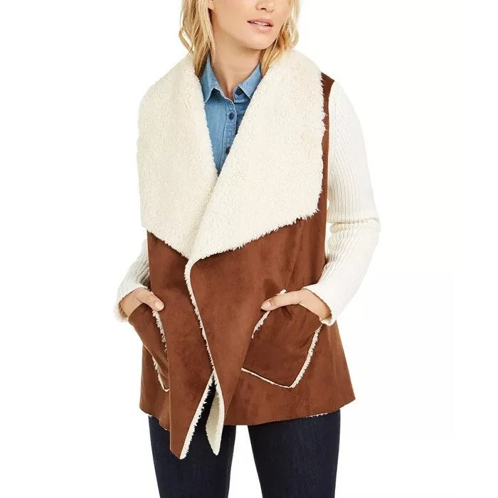 Tommy Hilfiger Women's Faux Shearling Jacket Beige Size X-Small