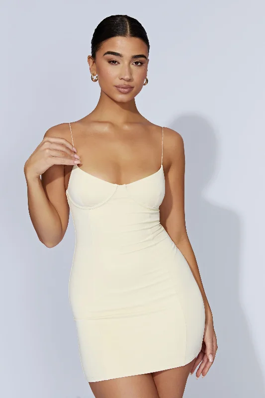 Misty Contour Mini Dress - Cream