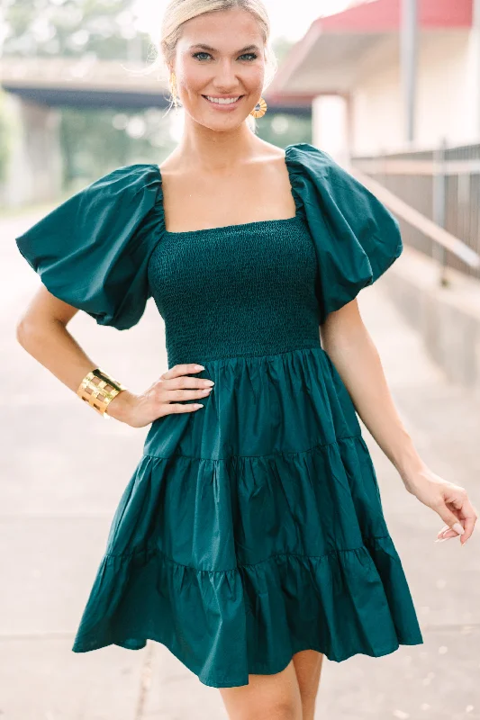 Working With It Emerald Green Mini Dress