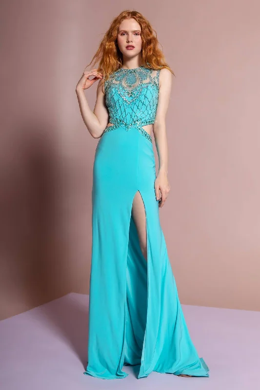 Long Formal Prom Dress Evening Gown with Side Slit