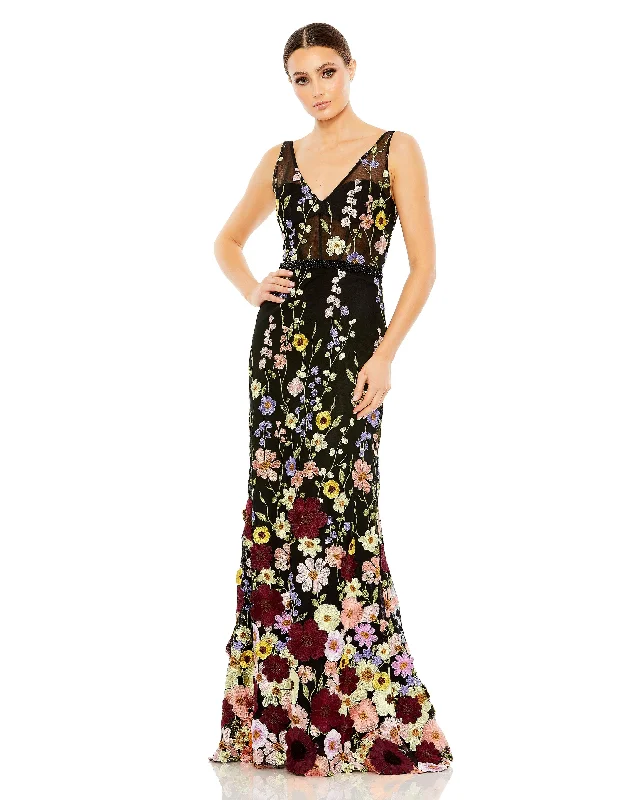 Mac Duggal 68200 Long  Formal Evening Floral Dress