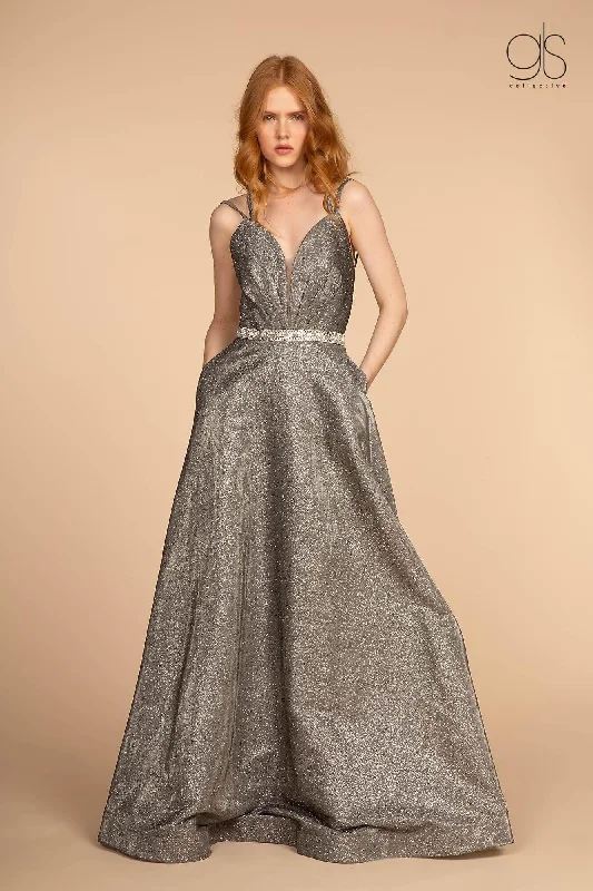 Prom Long Formal with Pockets Evening Dress